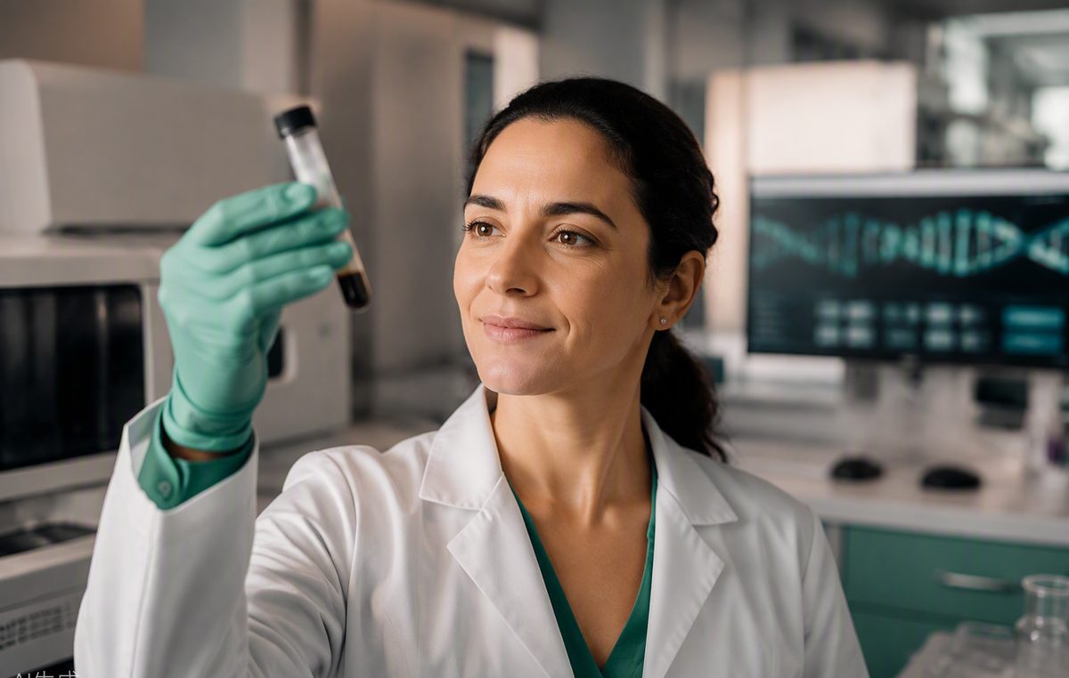 Lab technician sequencing DNA samples in Gene Matrix's CLIA-certified Chicago laboratory