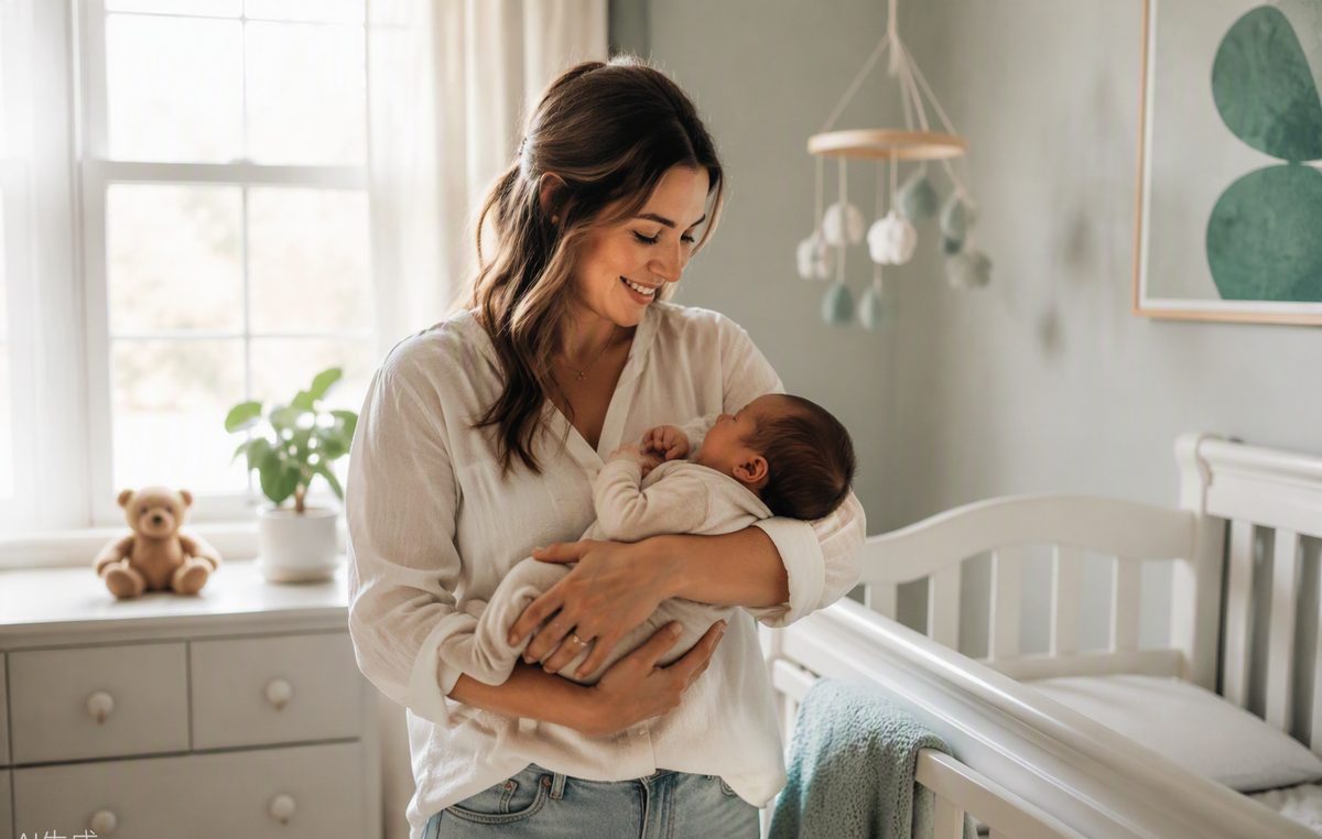 Mother holding her baby after GeneBaby pediatric genetic screening